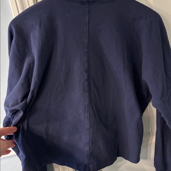 Aerie Cozy Long Sleeve Mock-neck T-shirt in Navy, size XS - Picture 9 of 11